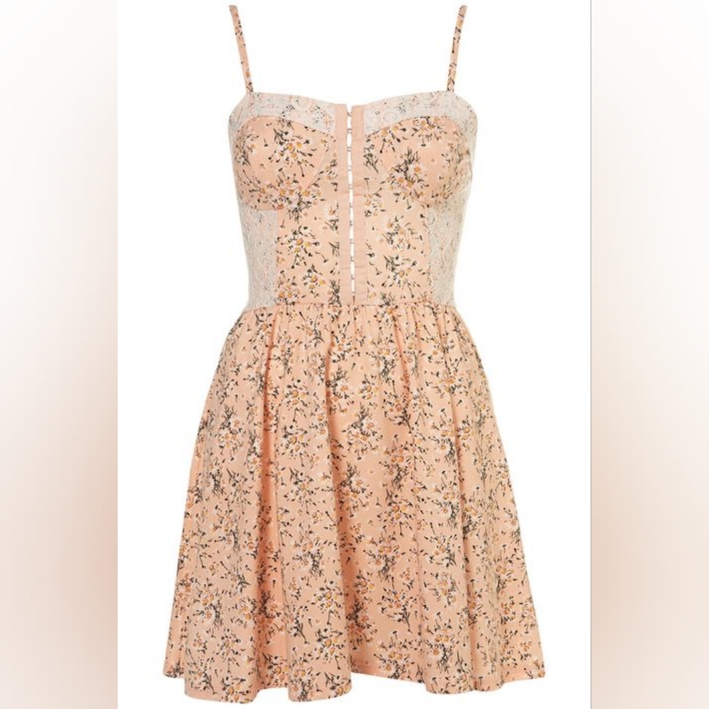 Topshop Floral Peach Dress